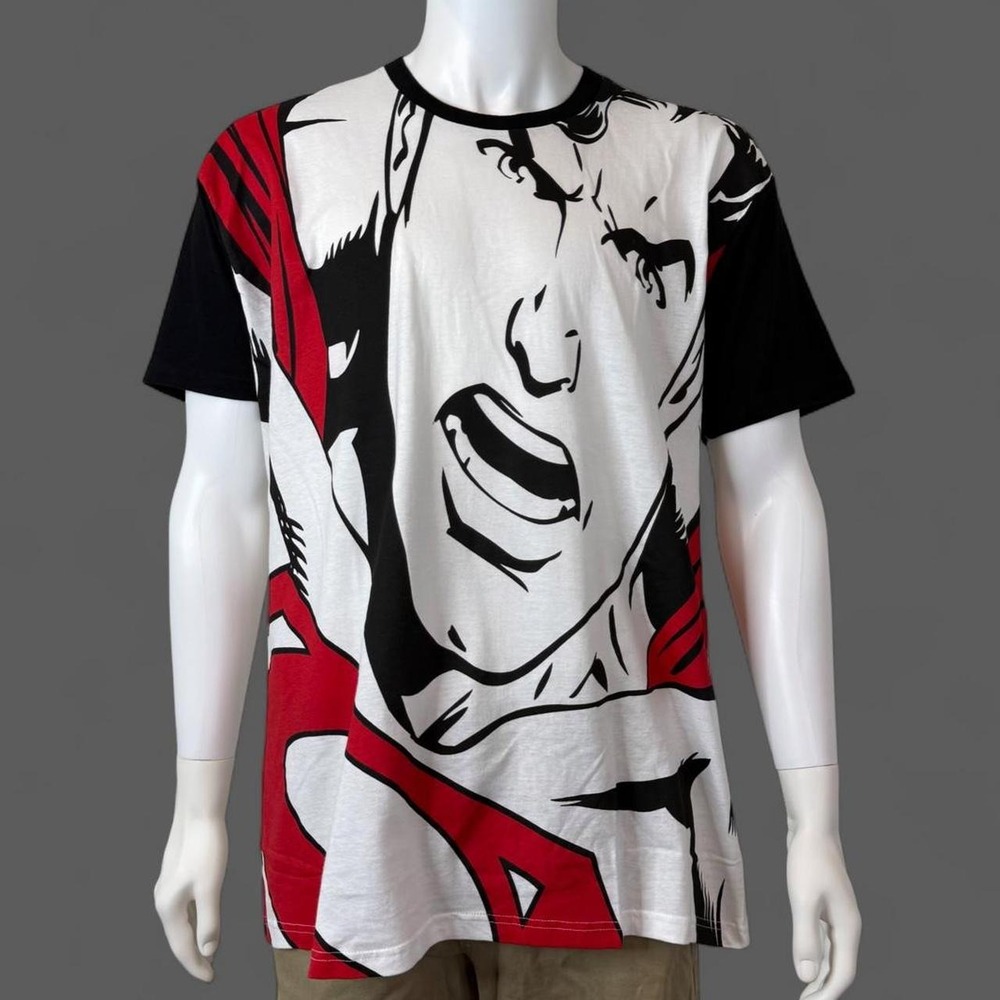 Superman Bioworld Graphic T-Shirt Mens XL Black White Red DC Comics NWT